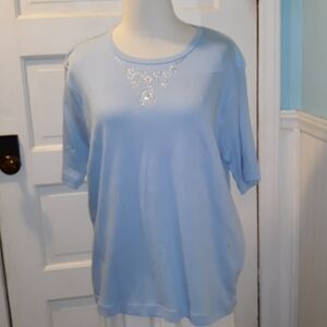 Nwt St. Clair blue faux necklace XL shirt